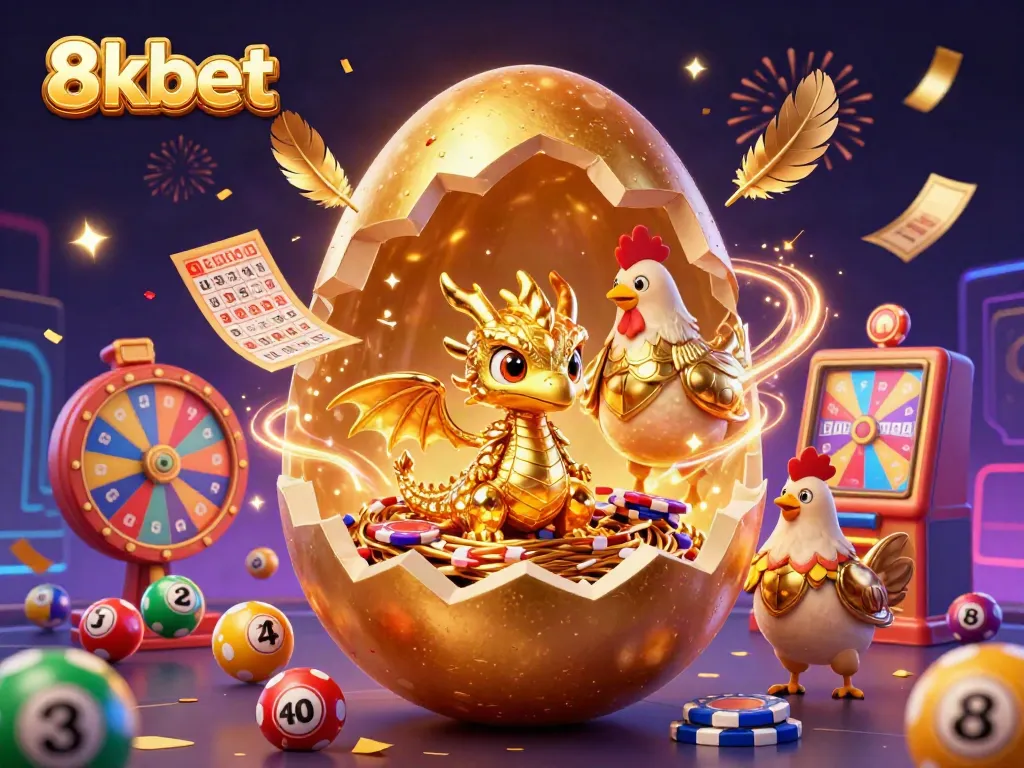 Play exciting games with the 8xbet dragon and golden poker chips in a vibrant casino scene.