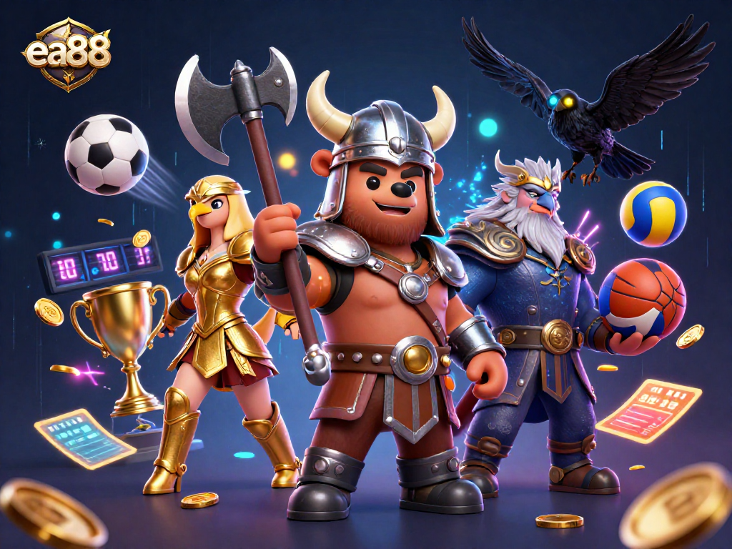Experience the thrill of ea88 as a Viking berserker bear and Valkyrie eagle dominate the gaming arena.