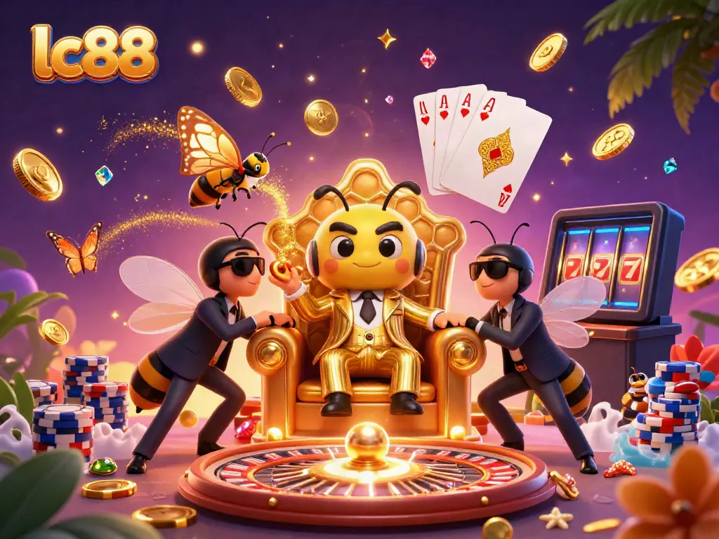 Experience high-stakes gaming in lc88, featuring a bumblebee mob boss and golden treasures.