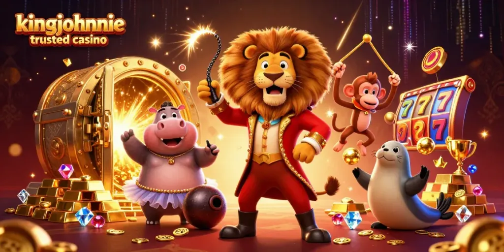 Experience thrilling games at kingjohnnie trusted casino with vibrant 3D characters and exciting casino elements.