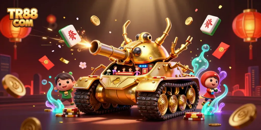 Win big at TR88 COM with a massive golden beetle tank casino scene filled with action and excitement.