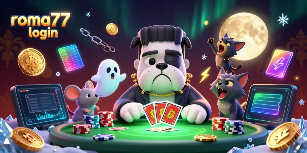Slot online di ROMA77 login menunjukkan permainan menarik dengan kartu dibagikan oleh karakter kartun, memberi sensasi judi bagi pemain.