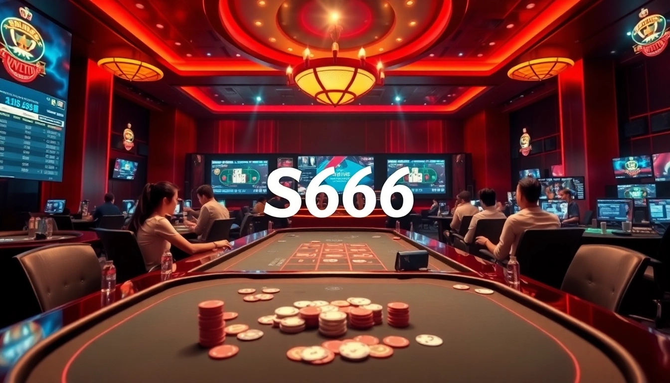 Online gaming experience at S666.nyc showcasing diverse games and a vibrant casino atmosphere.