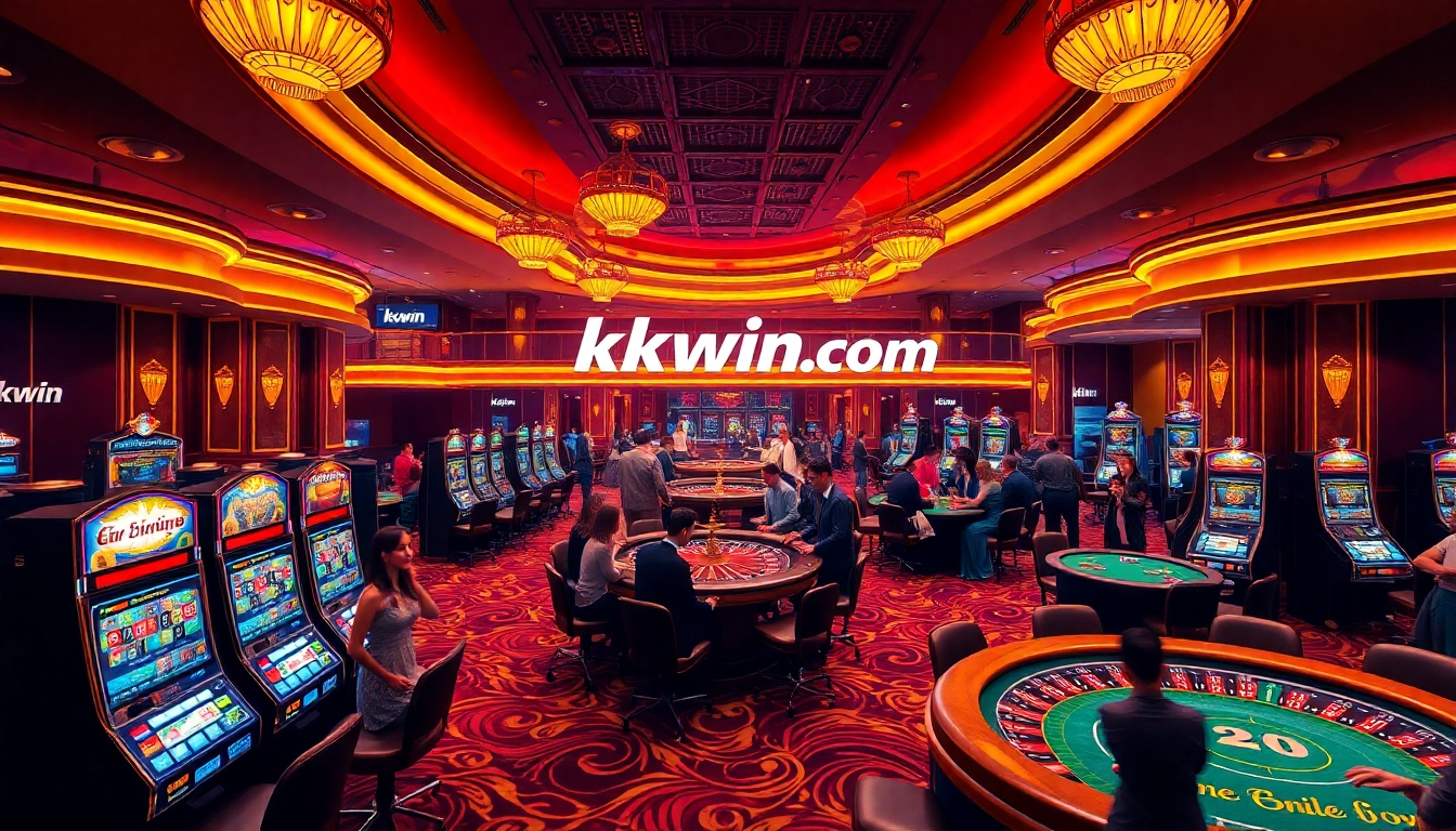 Players enjoying various casino games at a luxurious setting inspired by kkwin.com.