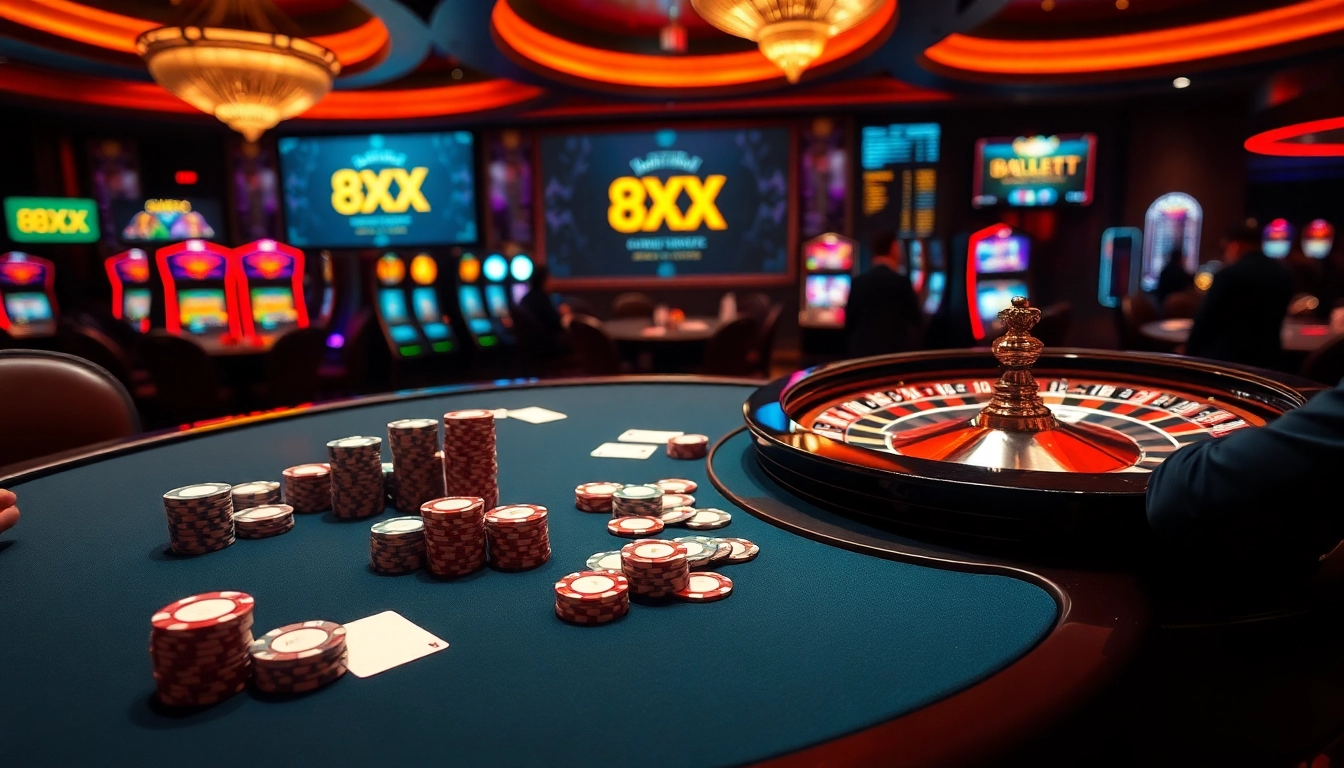Experience thrilling games at 8XX casino with an elegant poker setup and exciting gameplay.