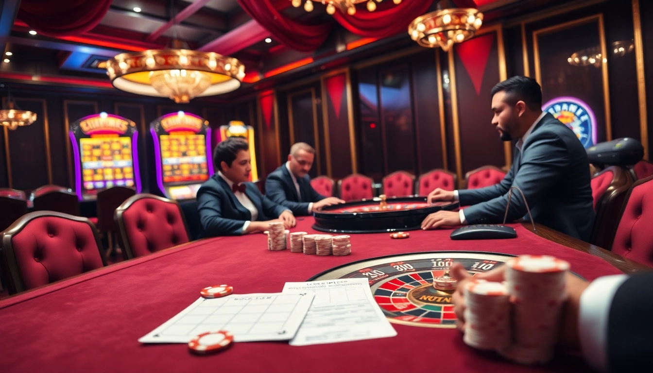 HELO88 engages players in a thrilling poker game with vibrant chips and professional atmosphere.