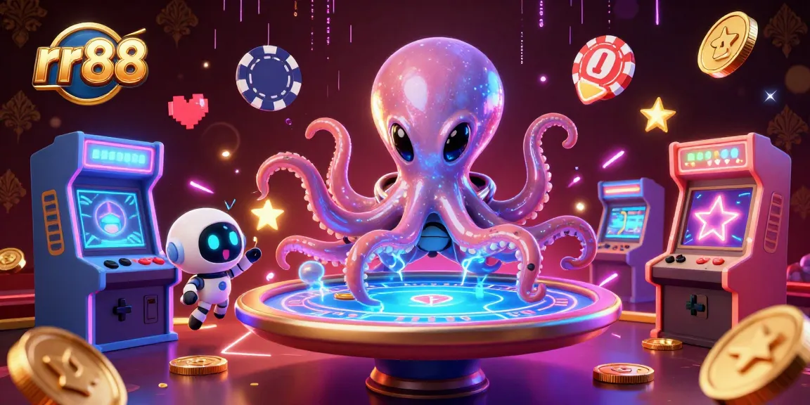 Experience thrilling gameplay at rr88 with an alien octopus dealer managing an exciting poker game.