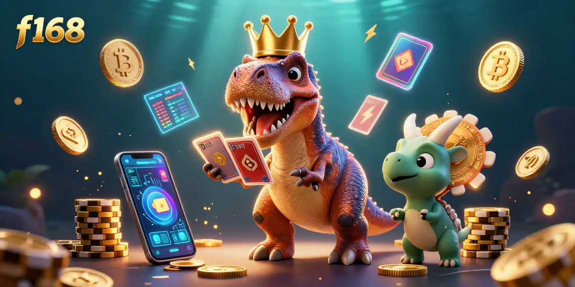 Experience thrilling moments at f168 with a 3D T-Rex, pterodactyl, and triceratops in action!