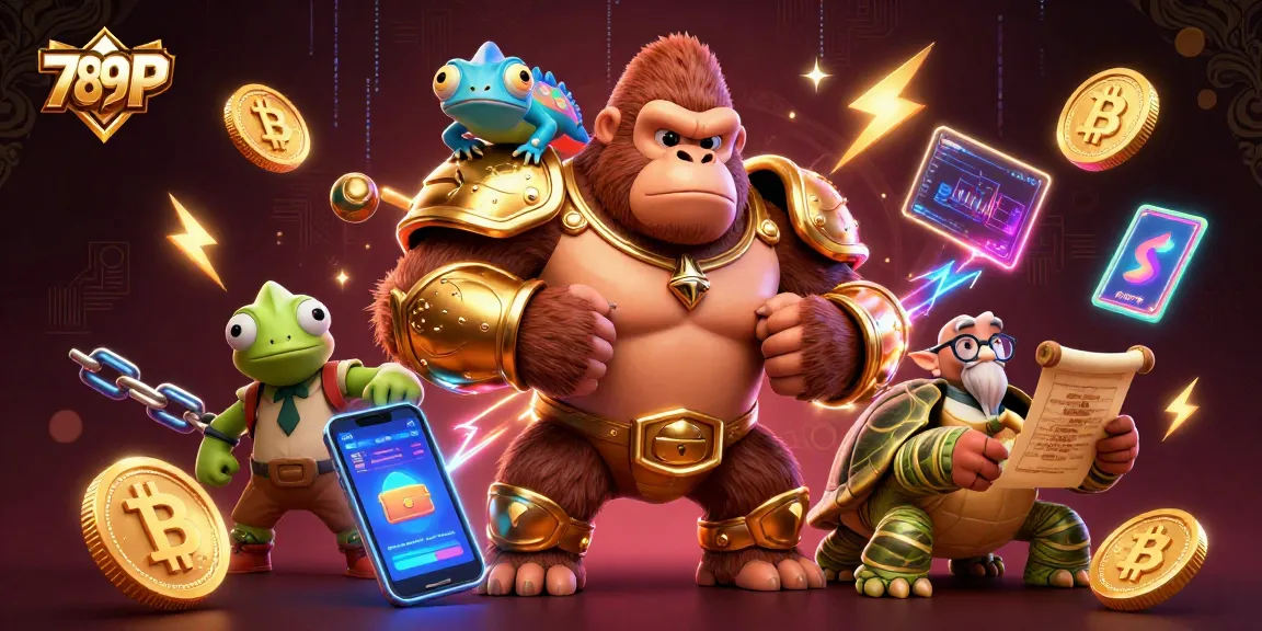 Engage in thrilling gameplay with 789P's vibrant casino winning experience featuring a mighty gorilla and chameleon.