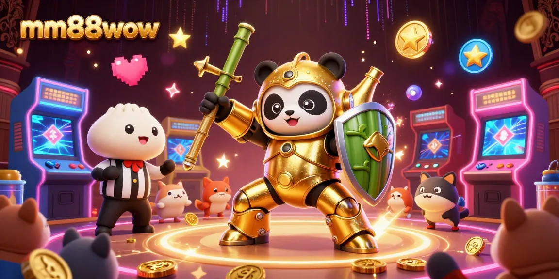 Engage in epic cockfighting with mm88wow in this vibrant 3D illustration, showcasing a panda pilot.