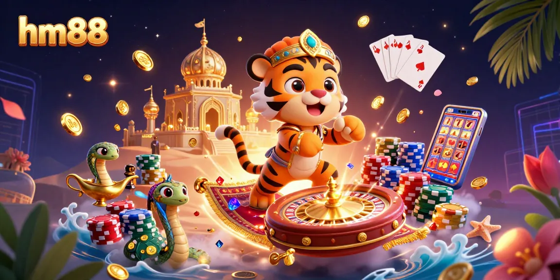 Experience winning moments with hm88's vibrant gaming scene featuring a tiger sultan