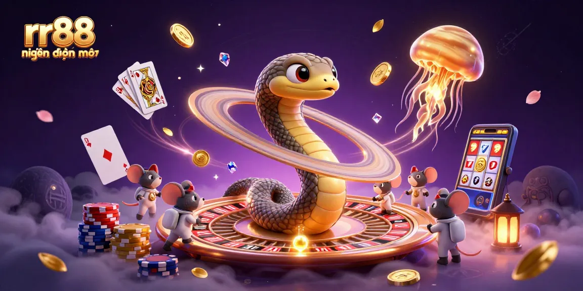 Experience the excitement of rr88 hiện đang mở with cosmic themed casino elements and vibrant action.