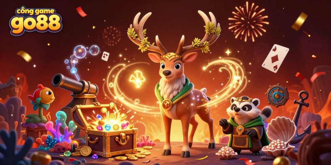 Engage with cổng game go88, featuring vibrant casino-themed scenes and dynamic game elements.