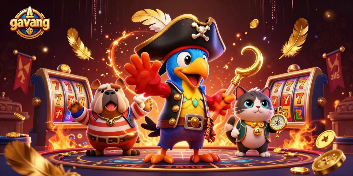 Experience thrilling games at gavang with a vibrant pirate-themed casino adventure illustration.