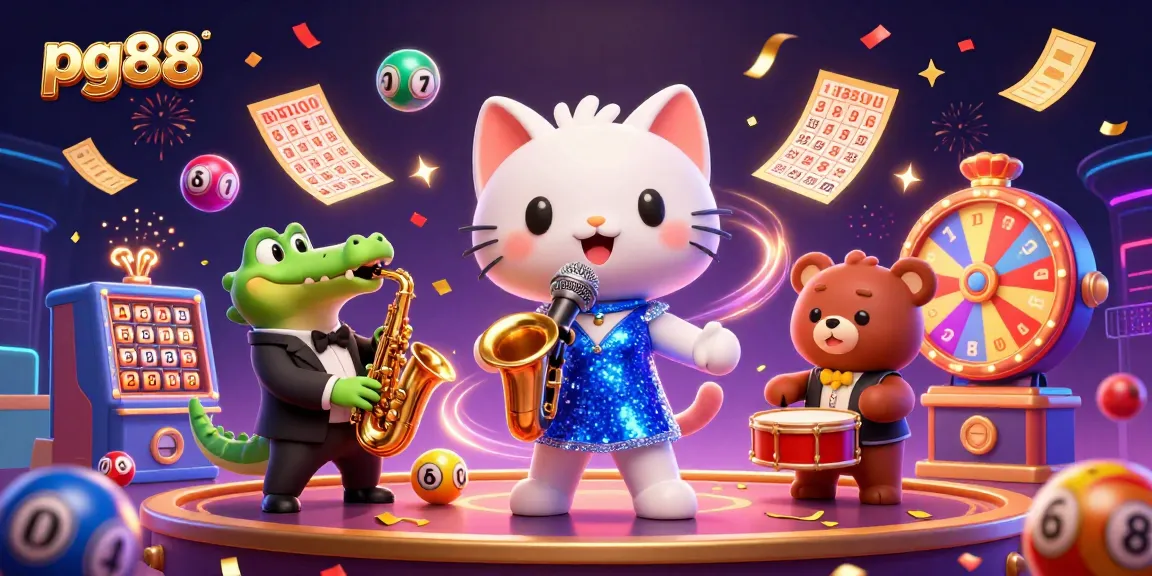 Win big with pg88 through engaging lottery activities featuring unique characters in a vibrant casino.