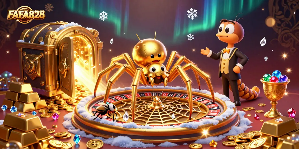 FAFA828 captivates players with an exciting golden web roulette scene filled with riches.